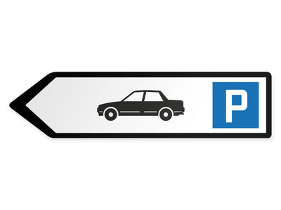 wegweiser-links-mittel-auto-parkplatz
