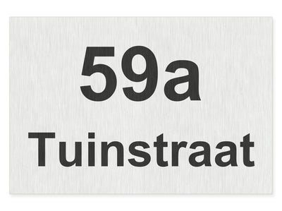 hausnummernschild-mit-strasse-unten-schwarz-edelstahl-gebuerstet-optik-querformat-modern